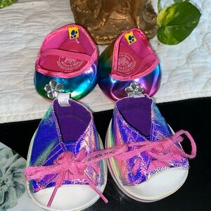 Build-A-Bear Pink and Blue Baby Shoes Set